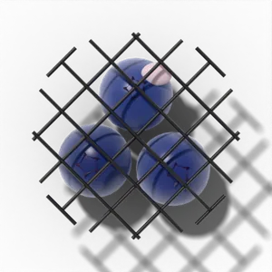 Ripe blueberries under protective bird netting