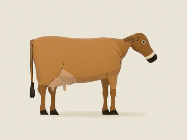 Jersey cow, fawn with a dark face, in side view