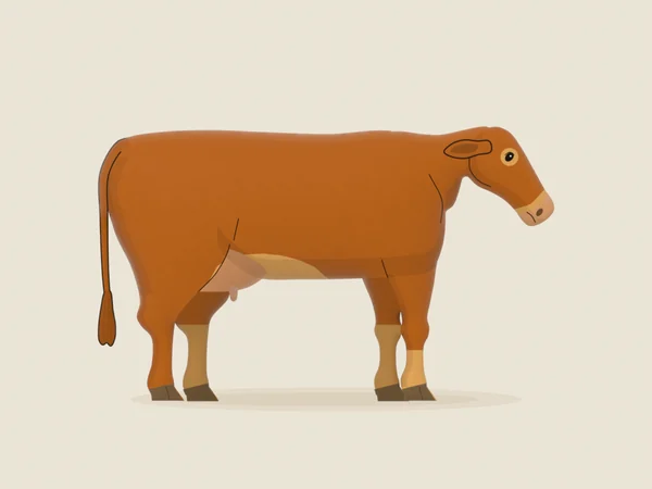 Limousin cow, golden red, in side view