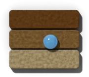 Three soil layers with a water drop