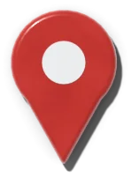A red map pin