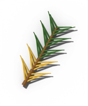 Normal leaf color, not a problem: inner needle drop