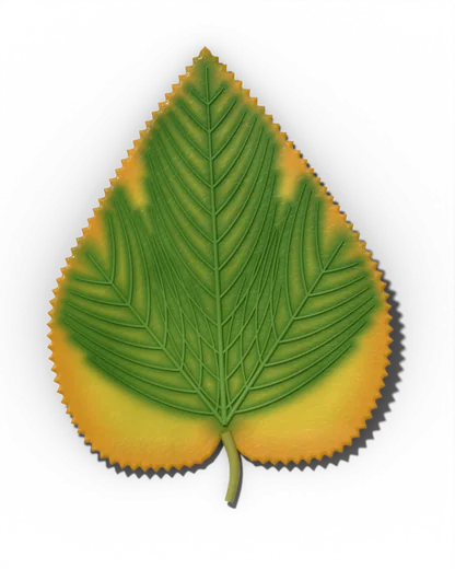 Magnesium deficiency leaf